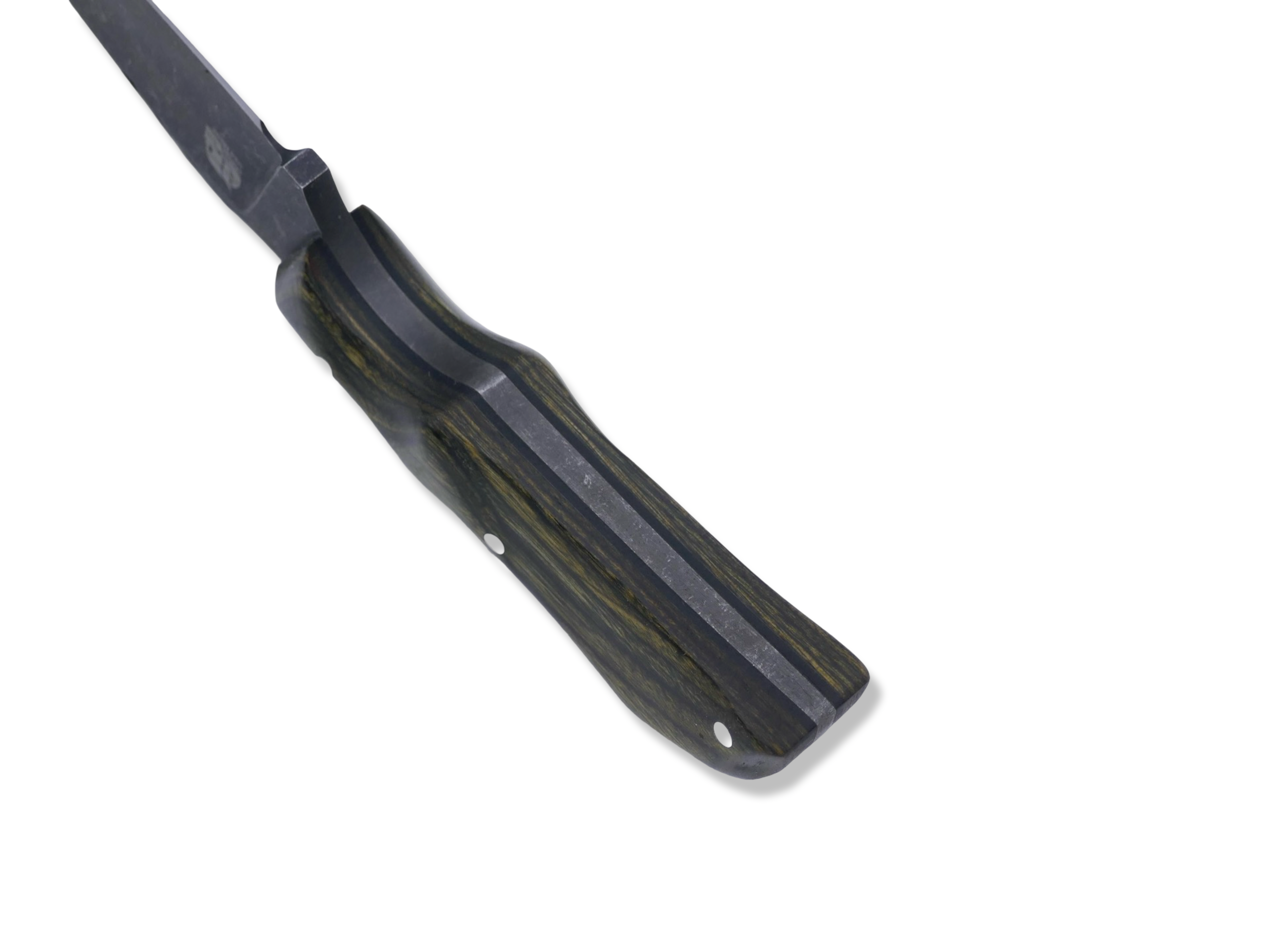 The Duke Custom 1 of 1 - Hollow Grind / Dark Stonewash / Dyma OD Green Wood Handle / SHEATH INCLUDED