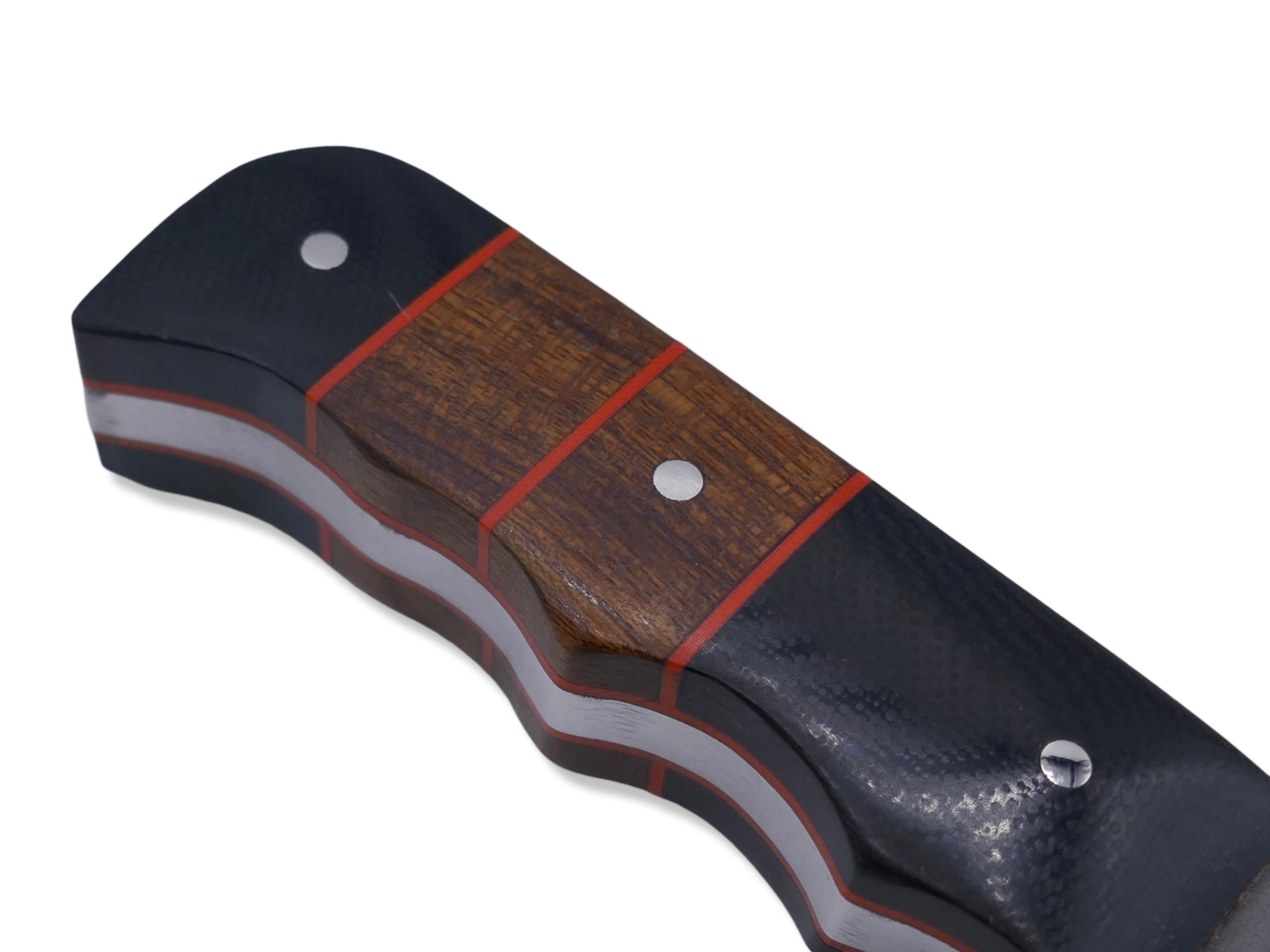 MINI SLAYER - Black G-10 / Iron Wood Inlay / Orange G-10 Liner