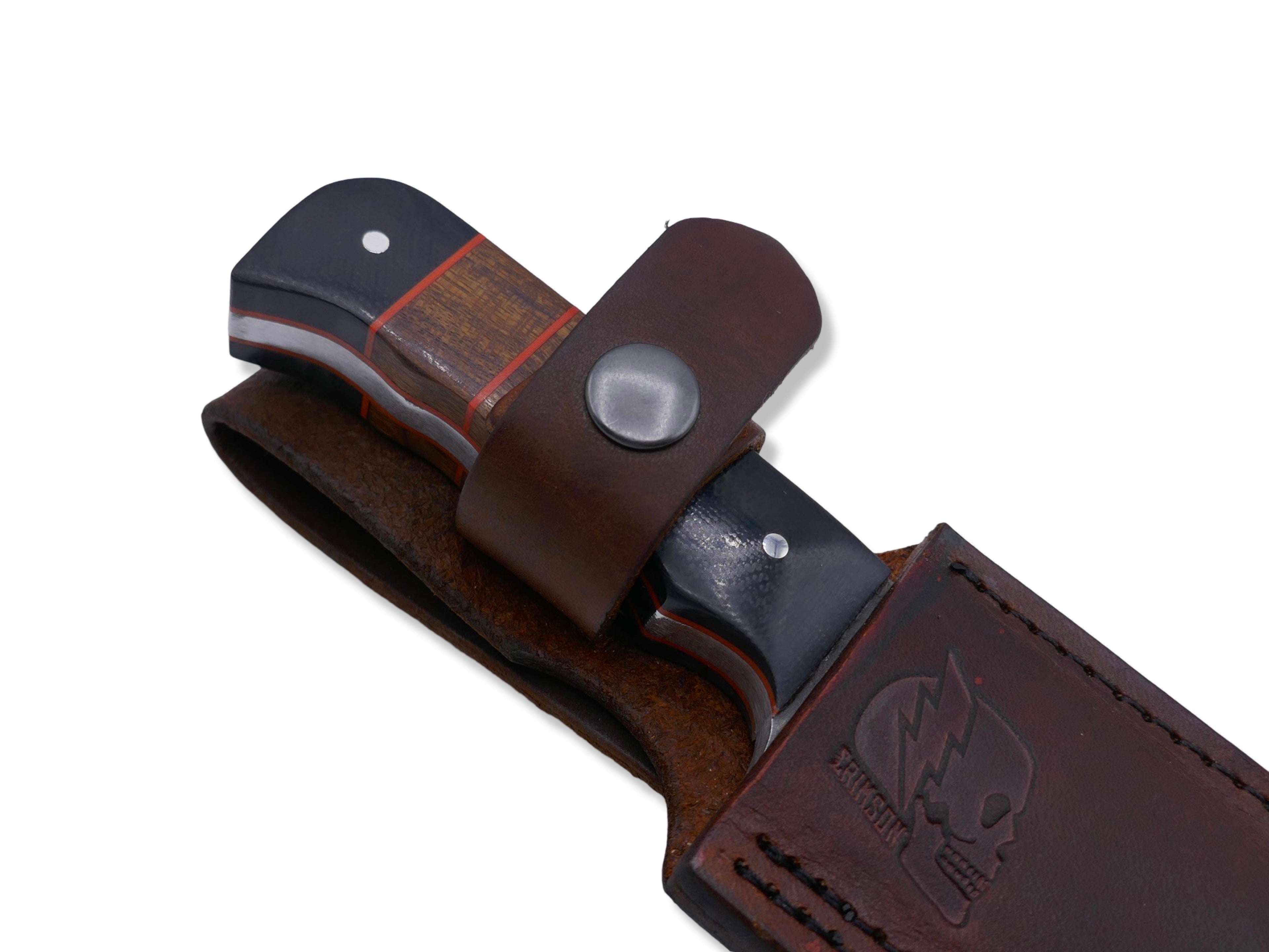MINI SLAYER - Black G-10 / Iron Wood Inlay / Orange G-10 Liner
