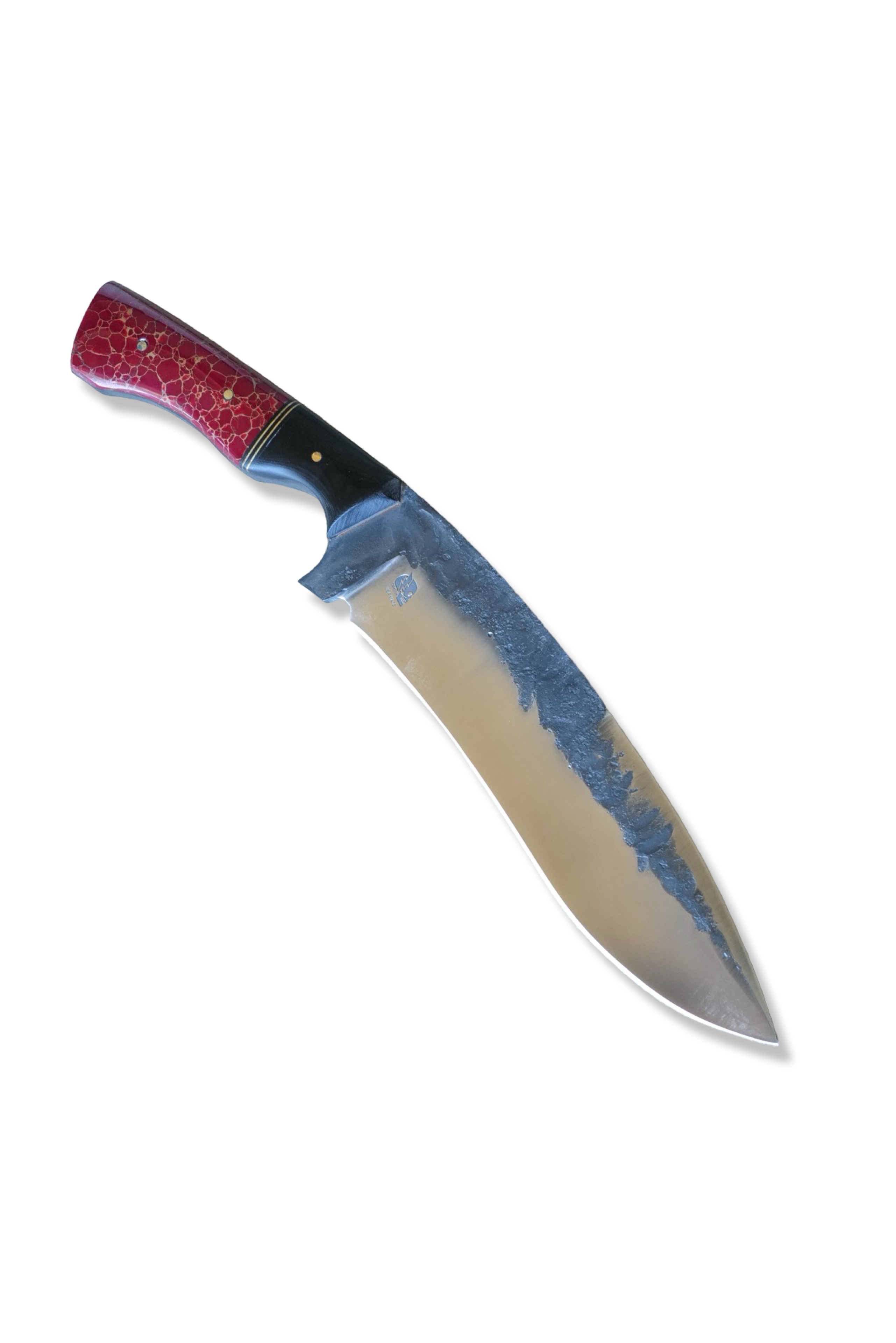 Forged Custom - Black G-10 / Red Tru Stone / Brass Splits + Hardware