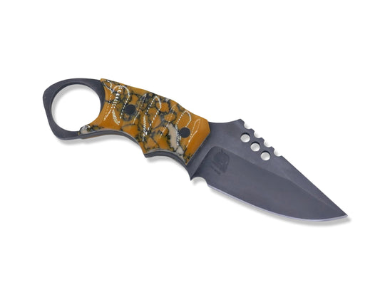 IRON WOLF Custom 1 of 1  -  Tungsten Finish / Tru Stone Handle / Black G-10 Liner / Carbon Fiber Pins / USA MADE