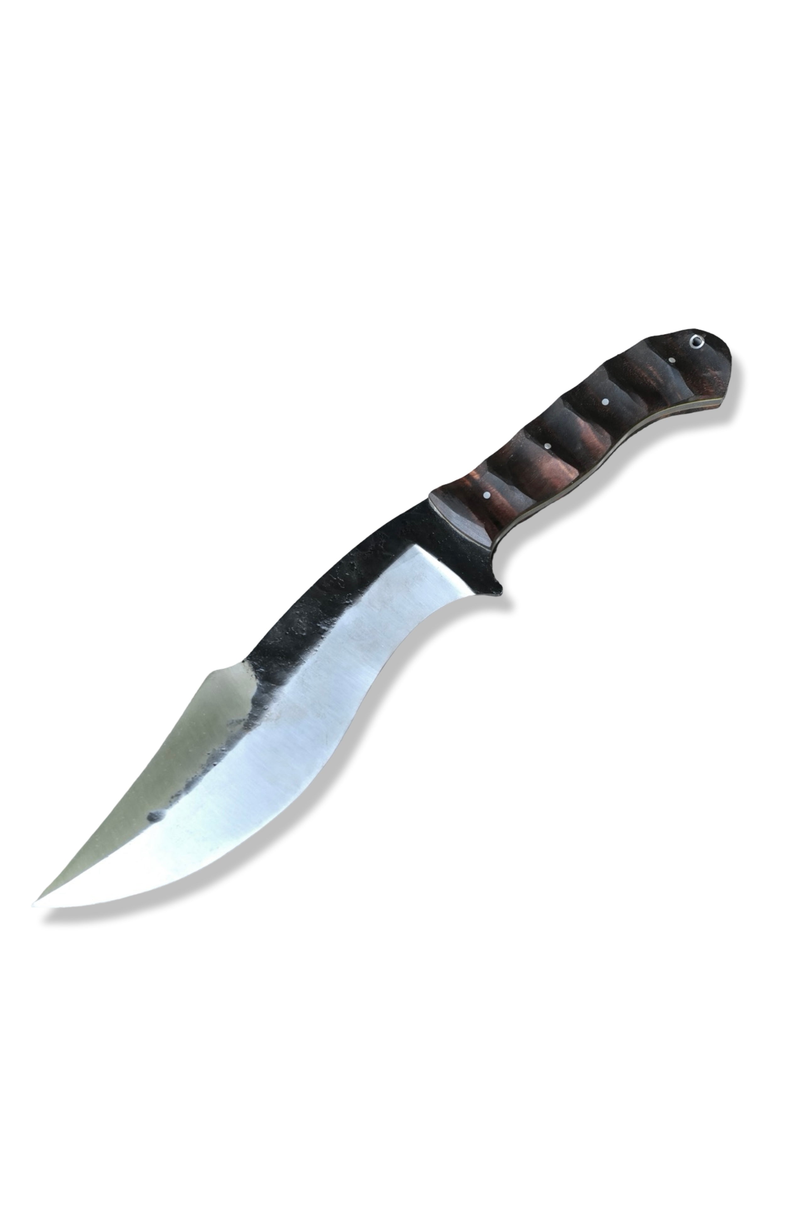 Forged Bowie Custom - Hollow Grind / Hawaiian Koa Handle / Yellow G-10 Liner