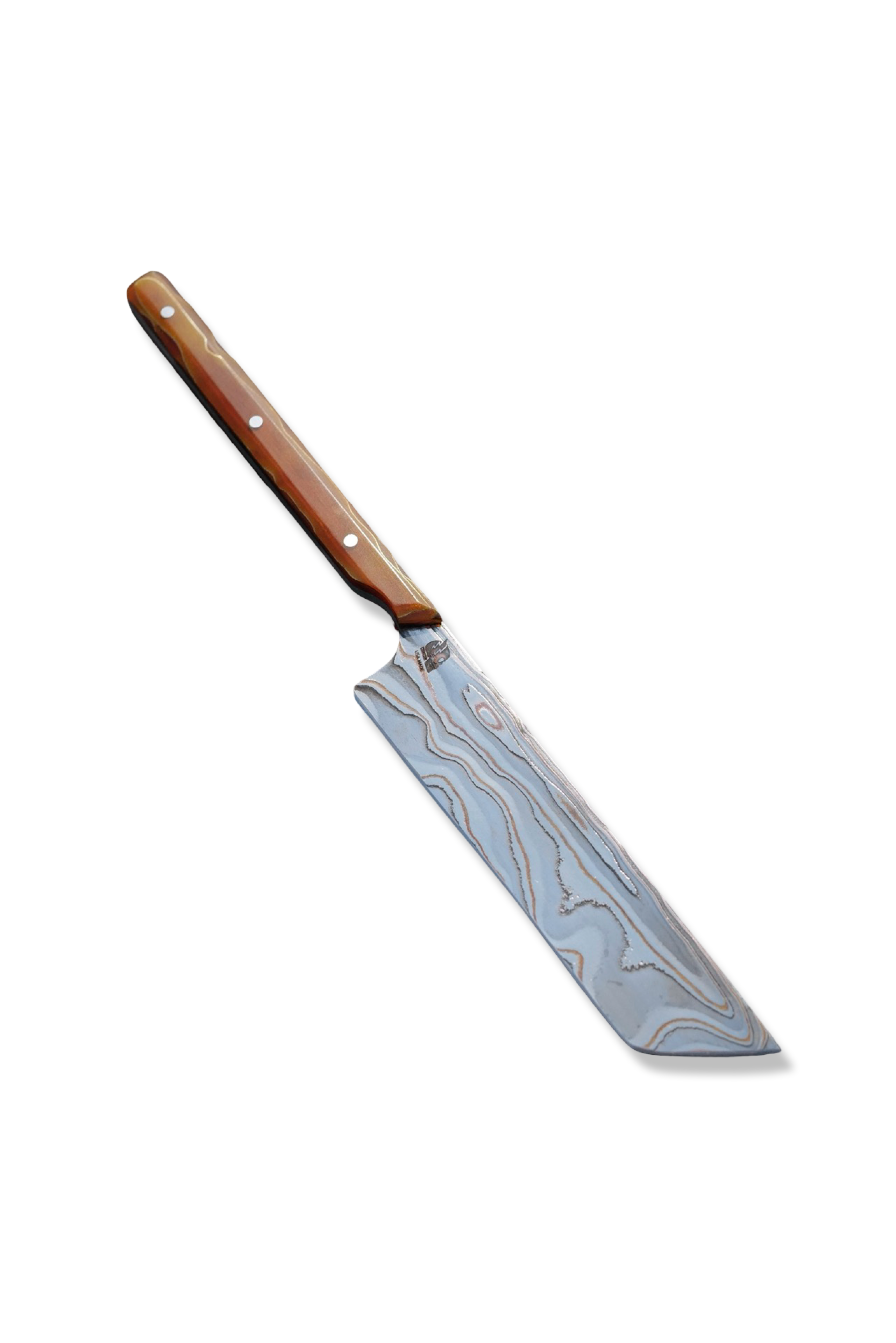 Straight Razor Custom - Coppermai Damascus / Hollow Grind / Raffir Handle /