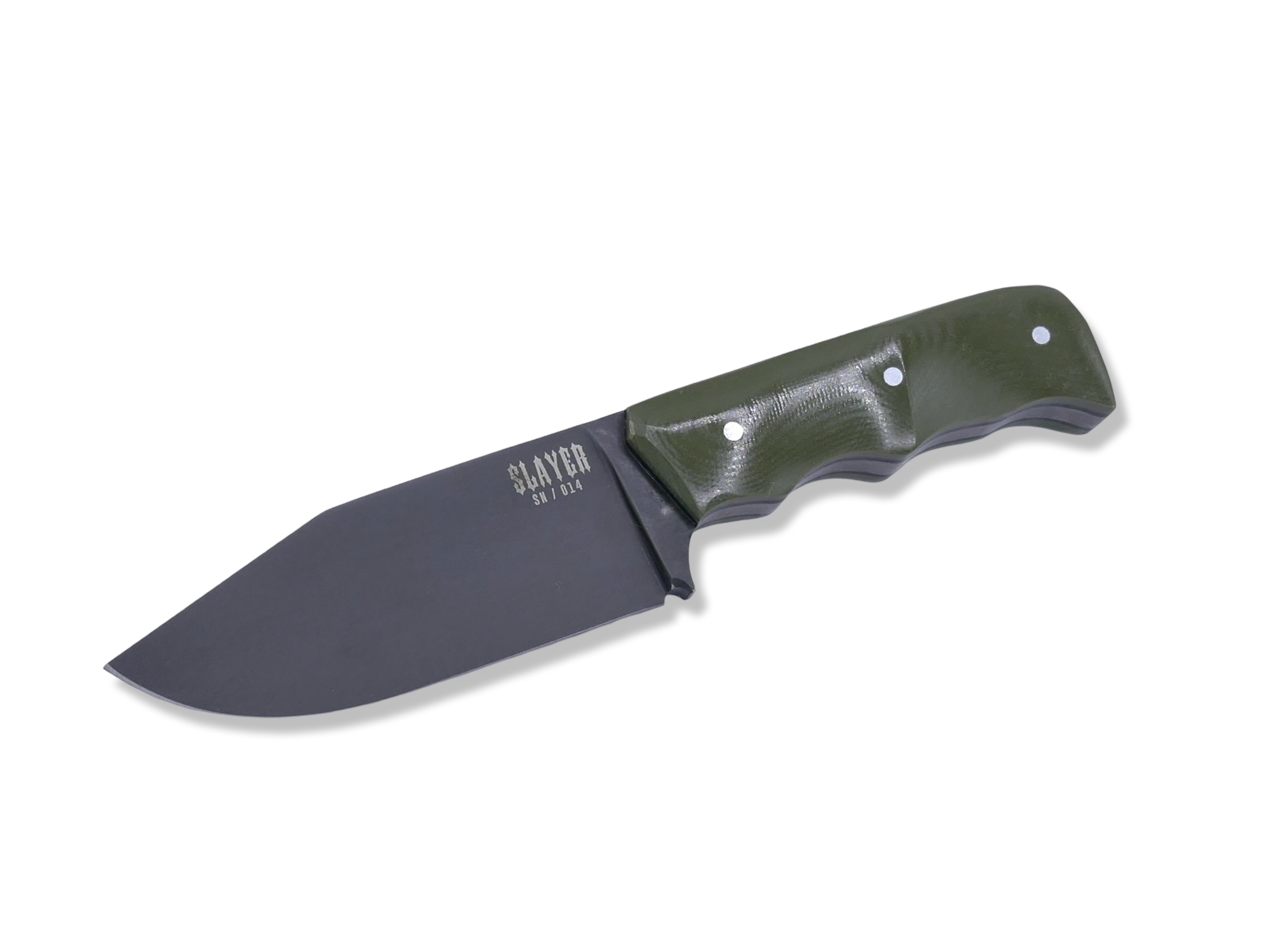 Slayer Mini Hollow Grind Custom - Black Ops / OD Green G-10 / Black G-10 Liner / Sheath Included