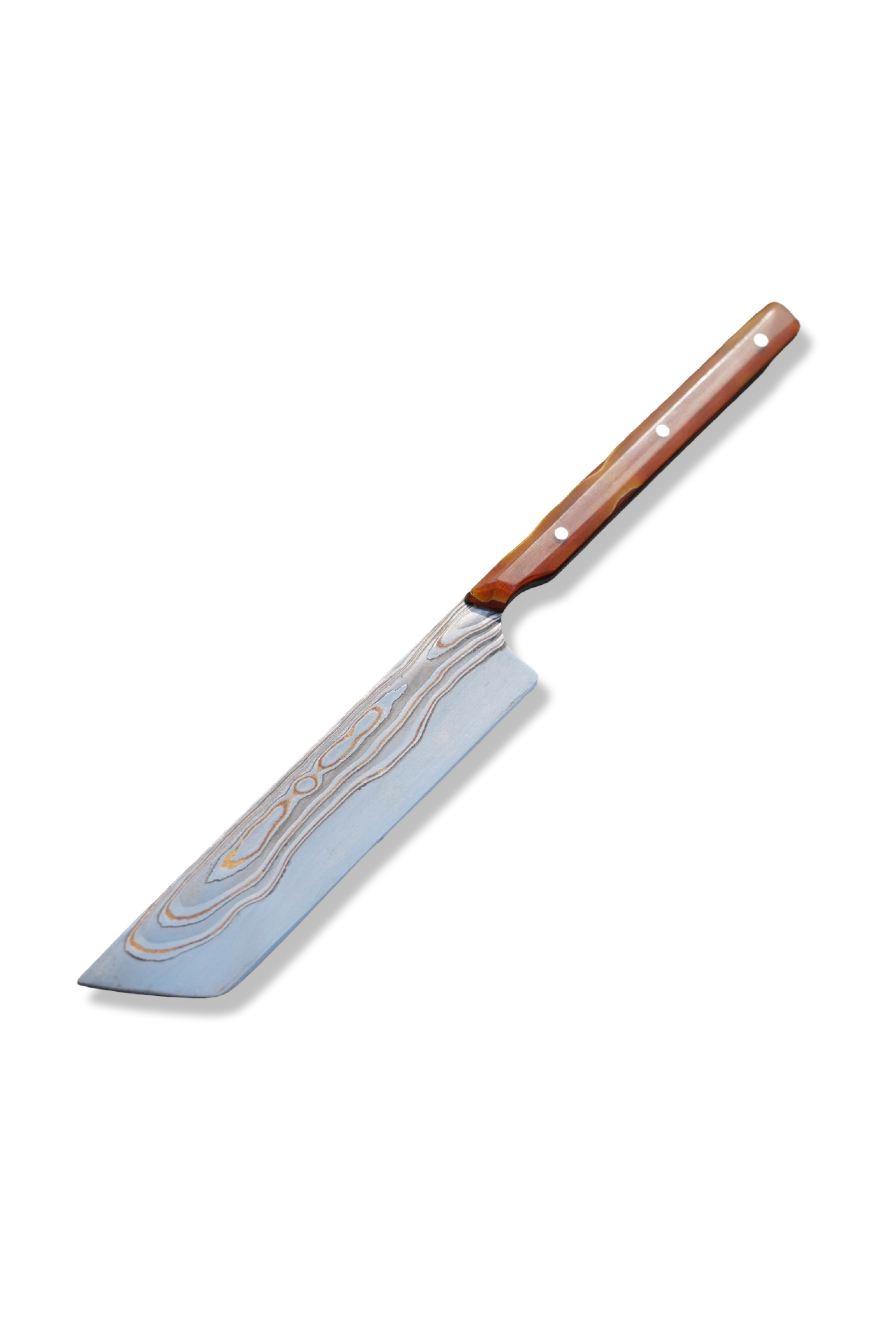 Straight Razor Custom - Coppermai Damascus / Hollow Grind / Raffir Handle /