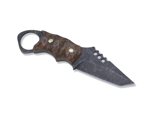 IRON WOLF Custom 1 of 1  - Dark Stonewash / Burl Handle / Mosaic Pins