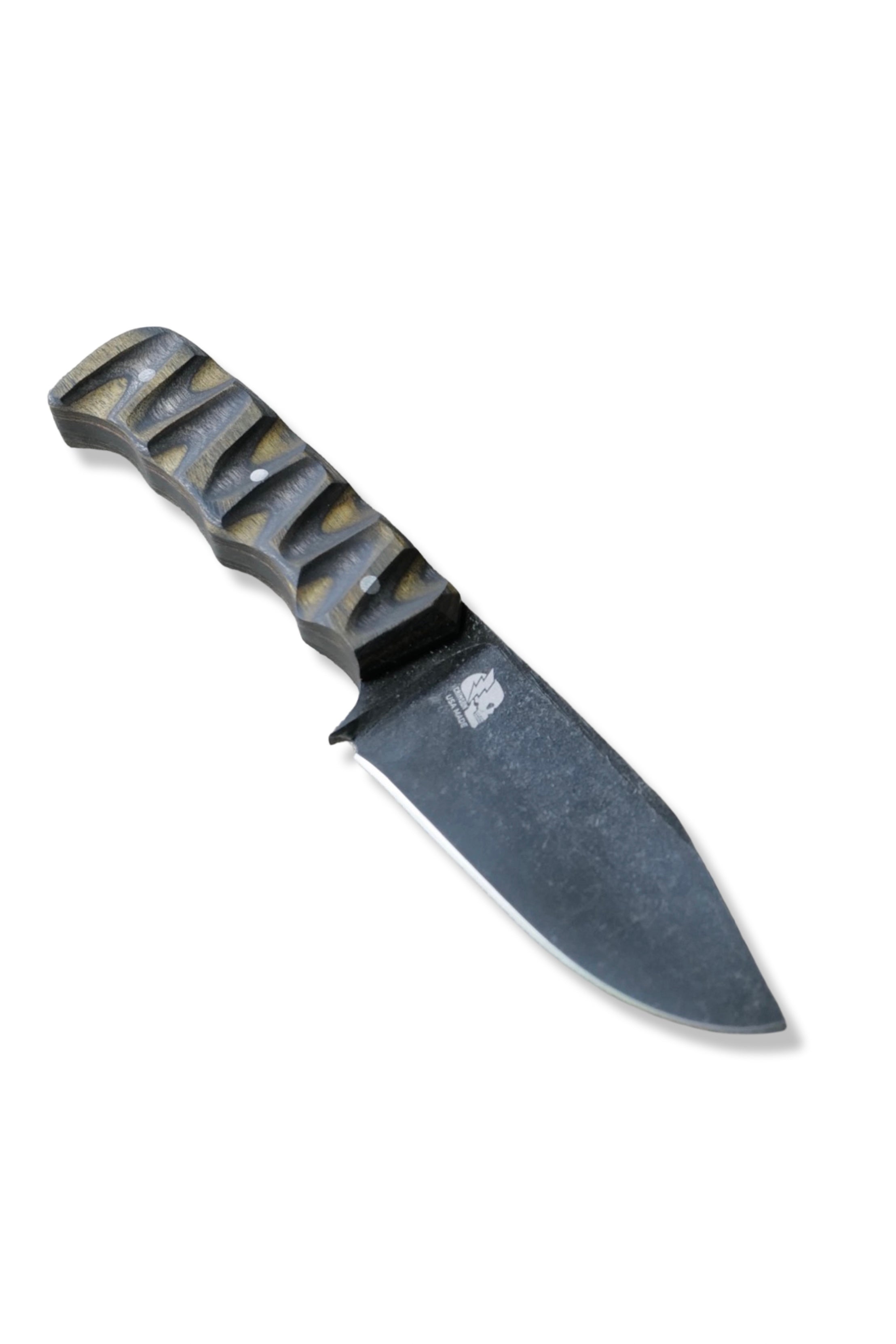 Slayer Mini Hollow Grind Custom - Dark Stonewash / Olive Dyma Handle / SHEATH INCLUDED