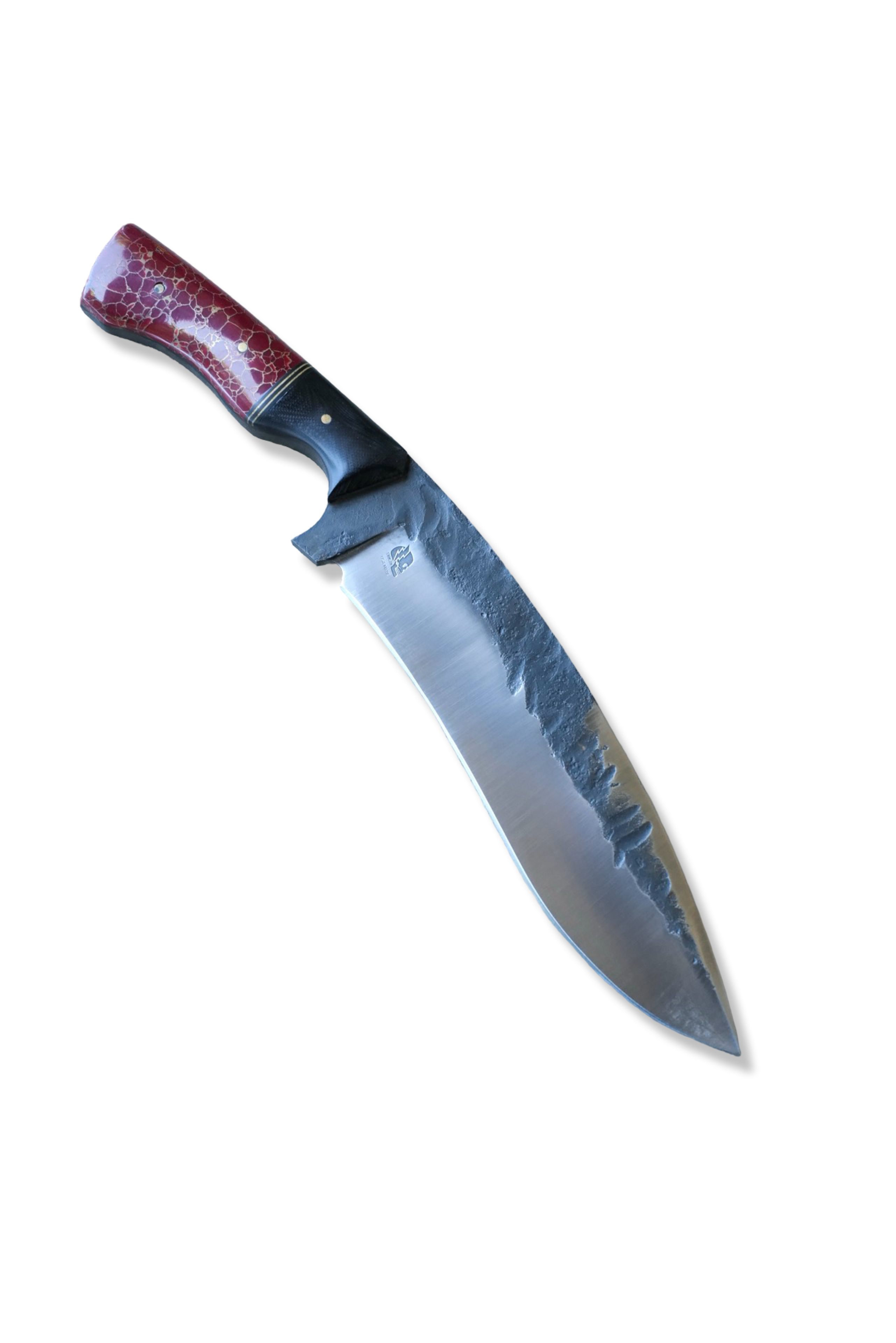 Forged Custom - Black G-10 / Red Tru Stone / Brass Splits + Hardware