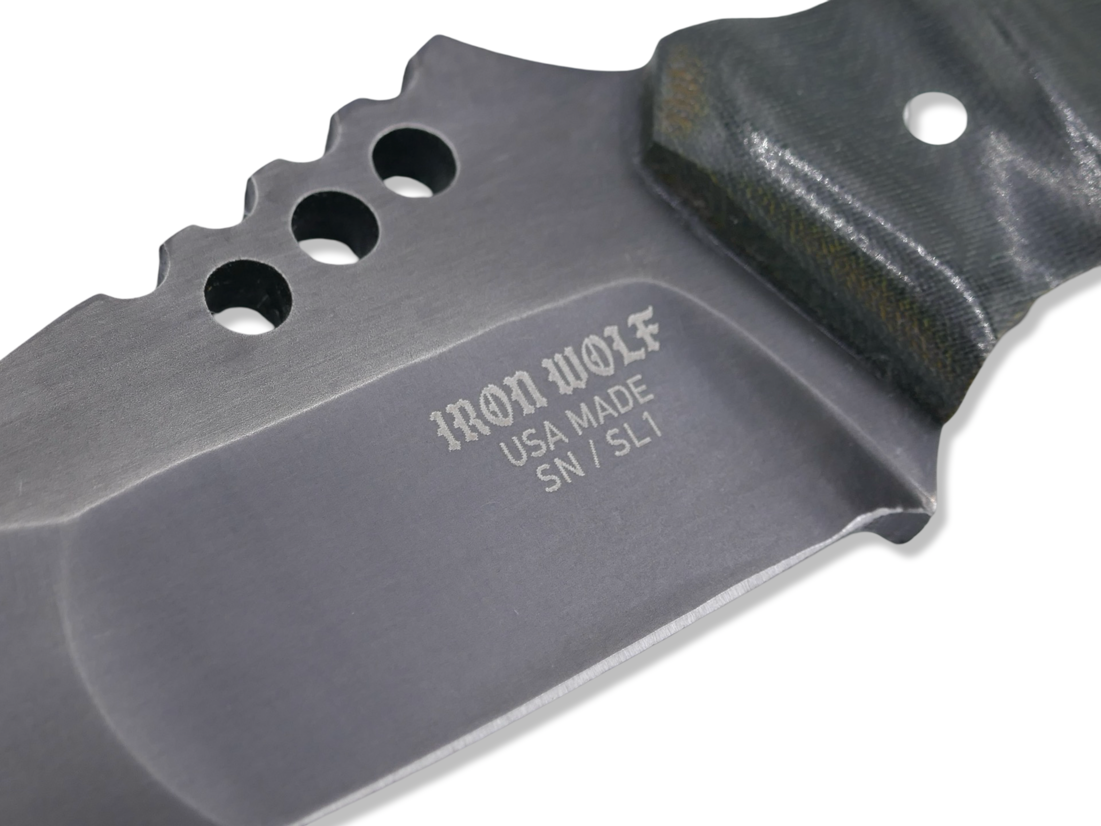 Seth Lopez Collab IRON WOLF Custom 1 of 1  -  Tungsten Finish / G 10 Handle / Sheath included