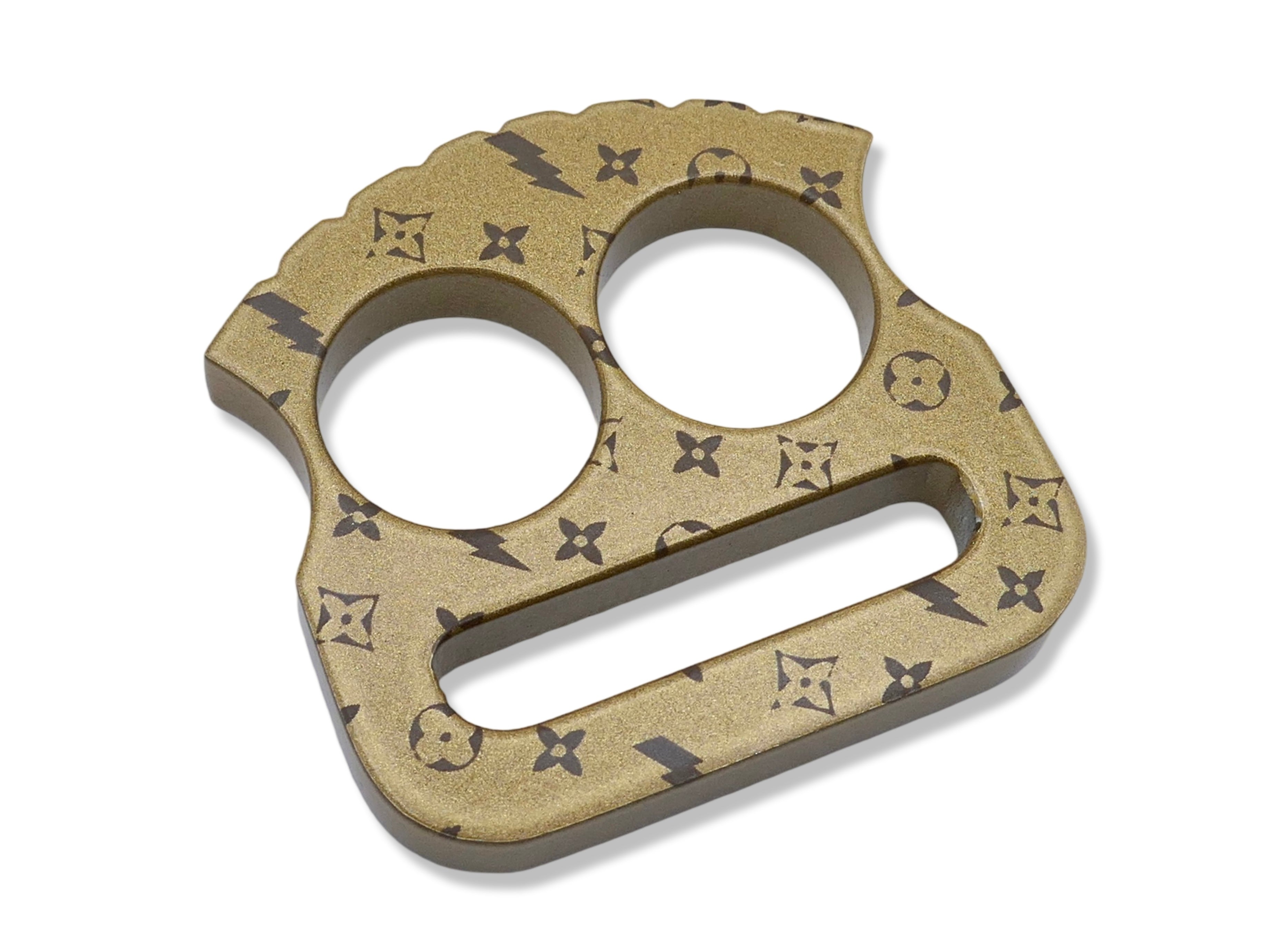 Paulie - Spanish Gold / Crimson Monogram Print