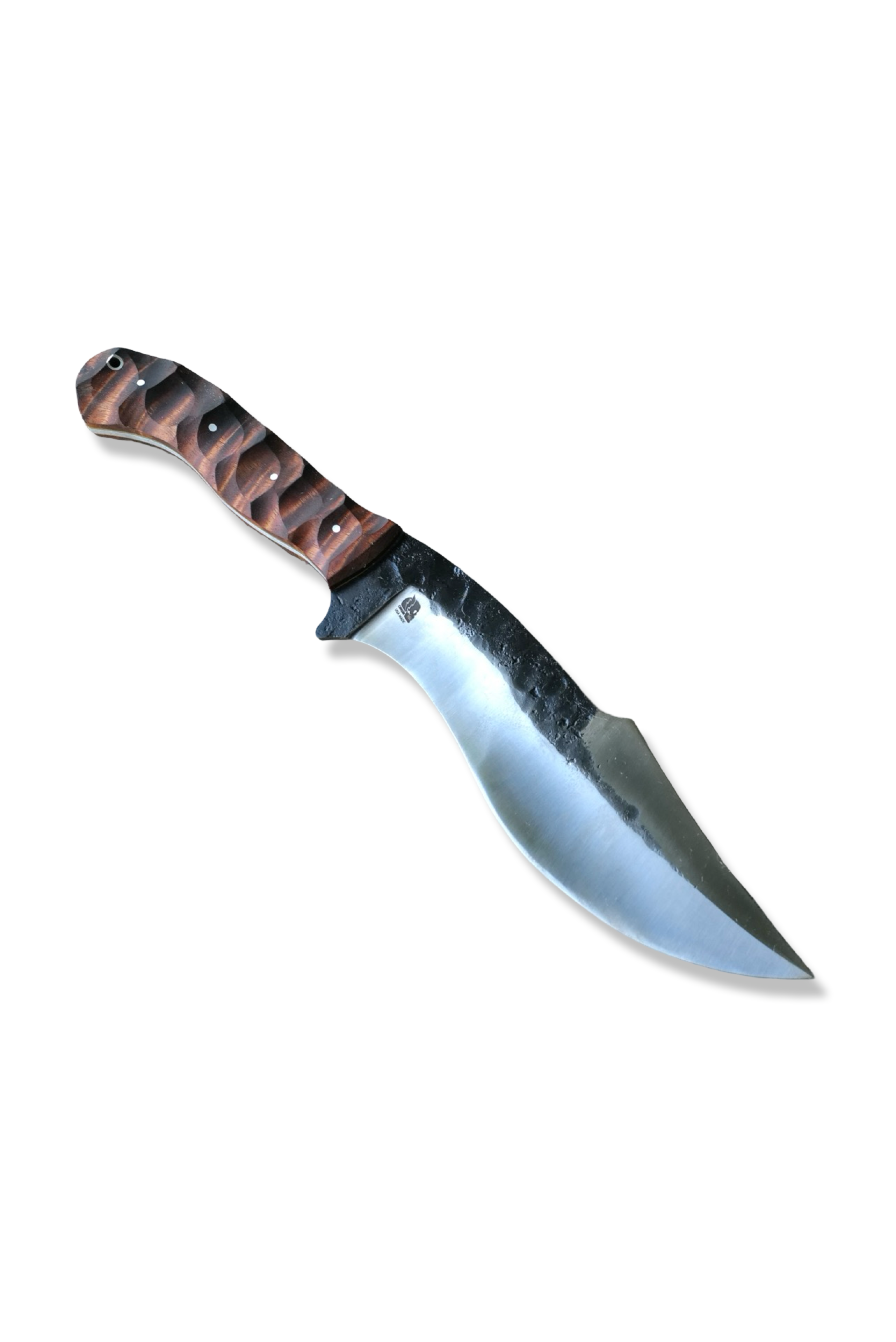 Forged Bowie Custom - Hollow Grind / Hawaiian Koa Handle / Yellow G-10 Liner